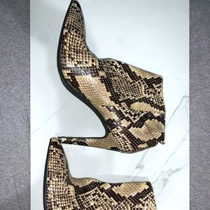 Real python leather ankle boots
